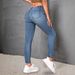 Xintang Jeans Cross-border European And American Popular High-elastic Versatile Slim-fit Mid-waist Skinny Pants_ecoleips.com
