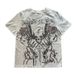 Unisex Y2K Trendy Skull Print Crew Neck T-Shirt Short Sleeved Dark Gothic Retro Top for Women European And American Cross Border_ecoleips.com