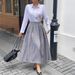 Women's Clothing Elegant Long Midi Skirt For Women Solid Color Stylish Spring Summer_ecoleips.com