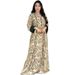 AB373 Muslim Arab Dubai Women's Fashion Printed Long Robe Dress_ecoleips.com