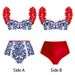 Women's One Piece Reversible Swimsuit Color Block Handmade Appliqué Bikini Set Summer Vacation Sexy_ecoleips.com