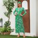 Women’s Clothing Swimsuit New Long Sleeved Zipper Green Printed Surf Suit Female Hot Style_ecoleips.com