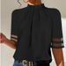 Independent Website 2023 Summer New European And American Black Solid Color Pleated High-neck Top_ecoleips.com