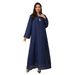 Verve Spring Summer New Tassel Leaf Embroidery Muslim Clothing Long Fashion Elegant Cover-up Dress Robe_ecoleips.com
