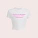 Hot Sale Spice Girl Short T-Shirt Pink Letter Print Button Short Sleeve Top_ecoleips.com