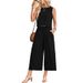 Women's Clothing Summer Casual Sleeveless Vest Wide Leg Nine Point Pants Suit Women_ecoleips.com