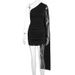 Summer Fashion Sexy Asymmetrical Shoulder Ribbon Slim Fit Hip Wrapped Bodycon Dress Casual Party_ecoleips.com