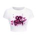 YSK I Love Me Letter Print Short Top T-shirt, American And European Style, Slim Fit, Cropped, Navel-revealing,_ecoleips.com