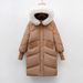 New White Duck Down New Winter Warm Big Fur Collar Casual Loose Down Jacket Women's Coat_ecoleips.com