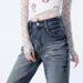 Wholesale High-gloss Blue American Retro Low-waist Flared Straight Jeans For Women, Loose And Slimming, Floor-length_ecoleips.com