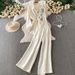 Korean Style Women's Sun Protective Long Sleeved Shirt And High Waisted Wide Leg Trousers Two Piece Set Bamboo Leaf Embroidered Casual Outfit_ecoleips.com