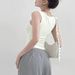 AC307 White Pure Cotton Vest, Sleeveless Camisole Women, Suitable Wearing Under A Suit Or As An Outer Piece In Summer_ecoleips.com