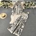 Fashion Suit For Women Spring And Autumn Ink Painting Jacquard Zipper Hooded Knitted Sweatshirt Two-Piece Set_ecoleips.com