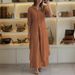 Women's Clothing New Products Summer And Autumn Urban Elegant Cotton And Linen Slim Waist Long Shirt Wide Leg Pants Suit_ecoleips.com