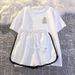 Women's Korean Style Milk Silk Lounge Set - Drawstring Short Sleeve Top & Loose Shorts 2-Piece Outfit (Casual, Summer, Sporty)_ecoleips.com