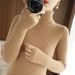 Women's High Neck Ribbed Knit Sweater - Slim Fit Long Sleeve Turtleneck Pullover For Work & Casual Wear_ecoleips.com