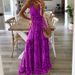 2023 New European And American Bohemian Style Spaghetti Strap Long High Waist V-Neck Floral Print Dress Women's Clothing_ecoleips.com