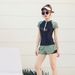 Aria Basics Women's Sports Conservative Swimwear Two-Piece Set Slimming Sun Protection Swimsuit High Elasticity Covering Body_ecoleips.com