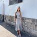 European American Ins-style Women's Clothing, Solid Color One-shoulder Sleeveless Crop Top And High-waisted Pleated_ecoleips.com