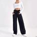 Foreign Trade American Style High Waist Straight Jeans Women's Spring And Autumn New Small Size Loose Draped Solid Color_ecoleips.com