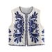 Aria Basics Aria Basics Best-selling Cross-border Foreign Trade European And American Clothing ZA Fashion Sleeveless Embroidered Vest_ecoleips.com