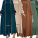 Women New Solid Color Beaded Coat Fashionable And Elegant Muslim Robe Dress_ecoleips.com