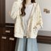 Real Shot Of Cotton Floral Print Sweatshirt For Women, Spring And Autumn Thin Style, New Loose Fit, Casual Versatile_ecoleips.com