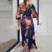 Women's Clothing Two piece Summer New Casual Printed Off shoulder Wide leg Pants Set_ecoleips.com