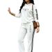 Women's European American Minimalist French Style Two Piece Set Letter Print Drawstring Hooded Long Sleeved Loose Fitting Trousers_ecoleips.com