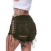 Cross-border Ripped Women's Jeans With Eyelets Bandages, Sexy Nightclub Hot Pants For Women In European And_ecoleips.com