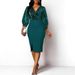 Women's Clothing Large Size High Waist Splicing Shiny Slim Fit Hip Party Dress_ecoleips.com