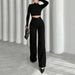 Voya Women's Foreign Trade Stylish Commuter High-waisted Straight-leg Pants For Women, New Spring And Autumn Model,Black Suit Pants
_ecoleips.com