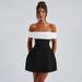 YL24465 Fall 2024 New Sexy European And American Style Elegant Slim Fit Off-Shoulder Contrast Color Dress For Women_ecoleips.com