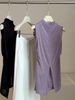 Women's High Neck Sleeveless Knitted Vest Sweet And Spicy Design Unique Hollowed out And Slit Top for Summer_ecoleips.com