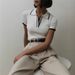 Women's Clothing Slim Short Sleeved Lapel Tops New Thread Tight Contrast Color Temperament Knitted Sweaters_ecoleips.com