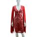 Women Deep V Neck Short Sequin Dress Sexy Slim Waist Cinched Fashion Party Performance Glitter Dress_ecoleips.com