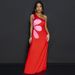 Women's Clothing oblique shoulder hollow print long skirt Slim sexy dress for women_ecoleips.com