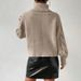 Chunky Knit High Neck Sweater – Oversized Winter Pullover For Women (White/Camel, S/M/L/XL)_ecoleips.com