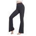 Women's Clothing Slimming Shark Pants Black Yoga Flare Pants Casual Fitness Outerwear Thin Summer New Style Polyester_ecoleips.com