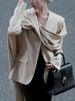 K New Edition Mood-Enhancing Ruffled Pocketholes Fashion Cut Blazer For Women_ecoleips.com