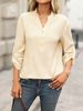 Women's V Neck Half Open Button Shirt Versatile Stylish Top For Hot Selling_ecoleips.com