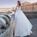 Retro Sexy V-Neck Long Sleeve Wedding Dress European And American Style with Train for Women's Wedding Party Wear_ecoleips.com