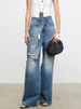Women's Clothing Minimalist, Cool And Fashionable Style, Turkish Imported Ripped Irregular Folded Placket, Lazy Jeans For Women_ecoleips.com