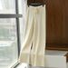 Autumn Winter New Korean Style Women's High Waist Warm Knitted Straight Ladies Solid Color Loose Wide Leg Pants_ecoleips.com