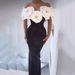 Women's Sexy Off-Shoulder Bandage Dress Elegant Sophisticated Formal Wear with Three-Dimensional Floral Pattern_ecoleips.com