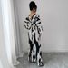 Spring And Summer New Arrivals Women's Clothing Full Body Printed Long Sleeve Wide Leg Jumpsuit_ecoleips.com