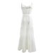 Women Summer V Neck Button Down Sleeveless Strap Long Dress Elegant Casual Commuter Solid Color Maxi Dress For Ladies_ecoleips.com