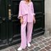 Women's Clothing New Pink Plaid Loose Casual Suit Fashionable Commuting Piece Suit For Women_ecoleips.com