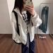 Trendy Chinese Brand Ice Cream Color Dot Hooded Sweatshirt For Women, Winter Loose-fitting College Style High-end Zip-up_ecoleips.com
