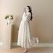 Autumn New Korean Fashion Vest Lace Maternity Dress_ecoleips.com